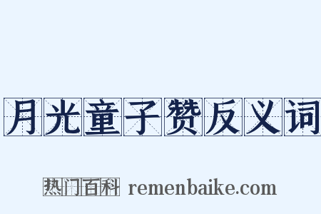 月光童子赞反义词是什么意思的图片